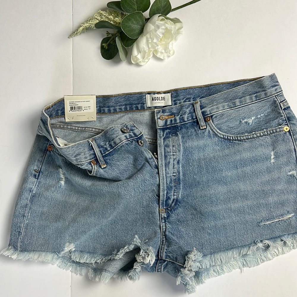 NWT AGOLDE denim short Parker vintage cut-off short size 32